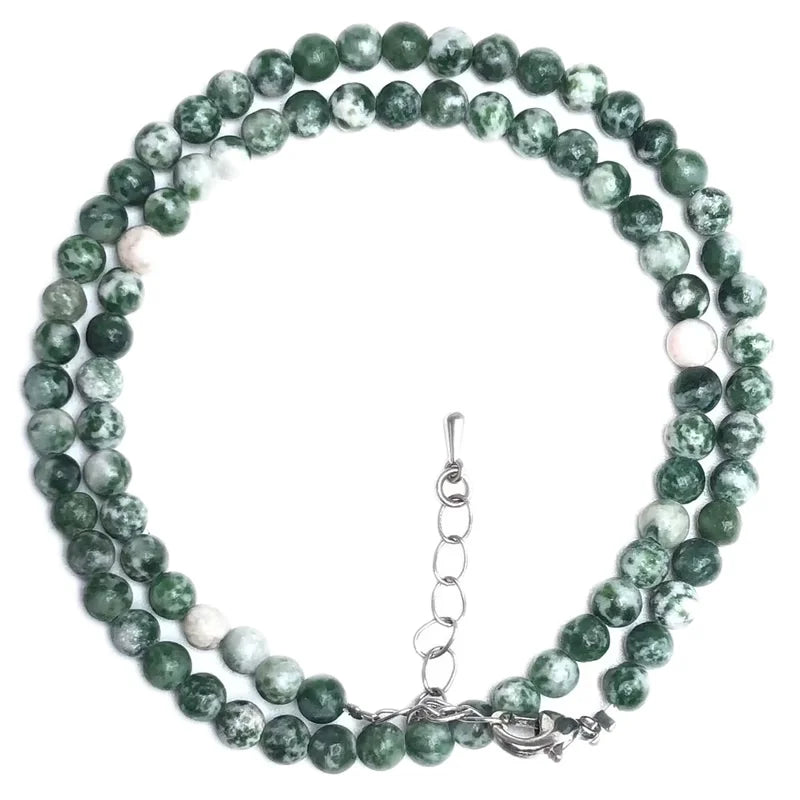 Natural Rose Quartz Agate turquoise Necklaces Women Romantic Elegant Valentine's Day Gift 4mm Round Beads Handmade Choker