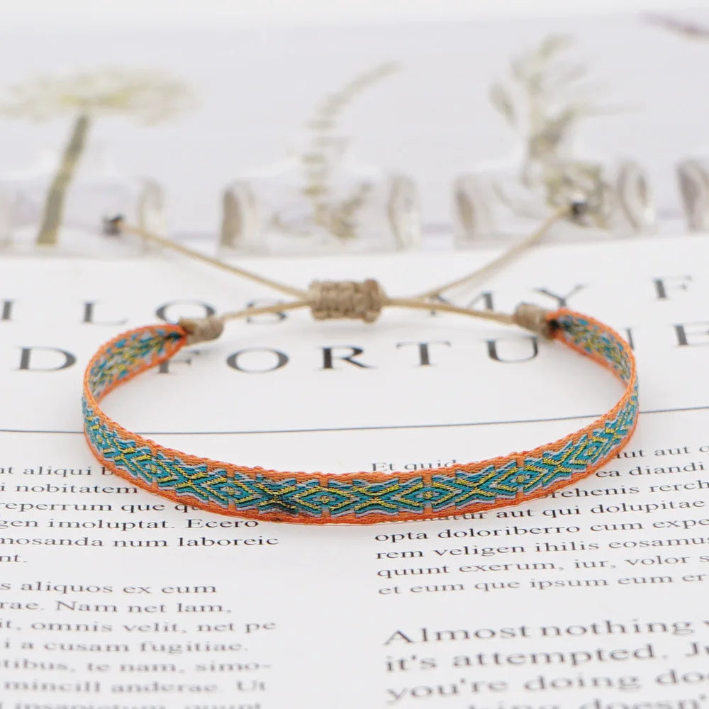 Unisex Handmade Woven Bracelet Wholesale Colombia Cloth Braided Bracelets for Women Men Bohemian Hippie Friendship Jewelry