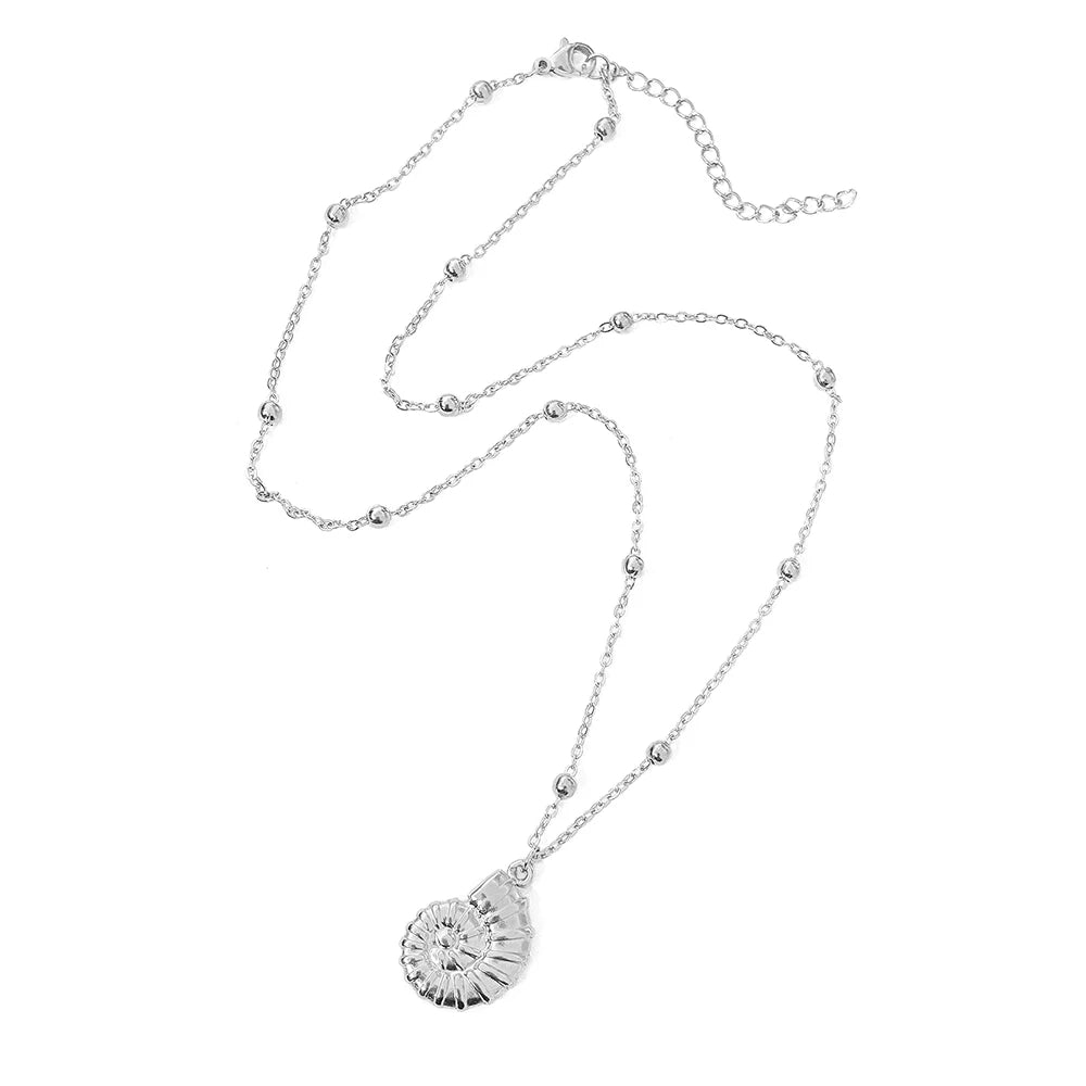 Bohemian Style Stainless Steel Nautilus Shell Ocean Beach Jewelry Necklace Conch Handmade Jewelry For Women Daily Wear