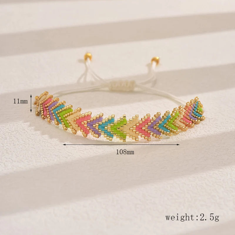 Bead Bracelets Multi Layer Bohemian Glass Seeds Handmade Adjustable Jewelry Fashion For Women Men