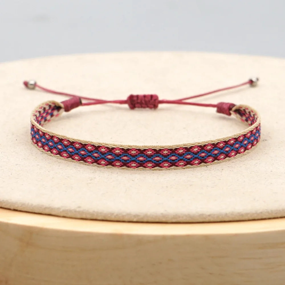 Unisex Handmade Woven Bracelet Wholesale Colombia Cloth Braided Bracelets for Women Men Bohemian Hippie Friendship Jewelry