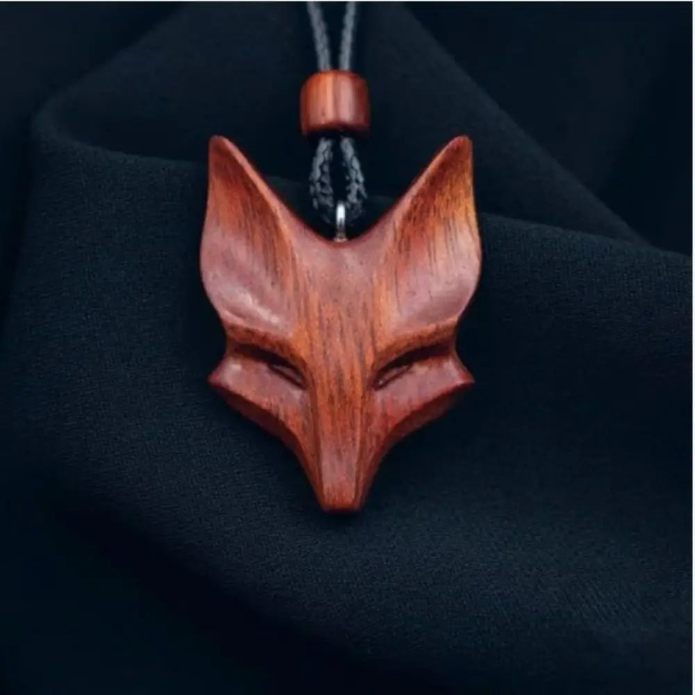 Wooden Owl Pendant Necklace Vintage Animal Pattern Rope Chain Deer Couple Necklace Ethnic Fox Handmade Boho Necklaces Jewelry