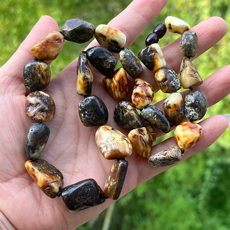100% Natural Amber Necklace for Unisex New Real Original Handmade Irregular Baltic Amber Jewelry Unique Necklaces Gift