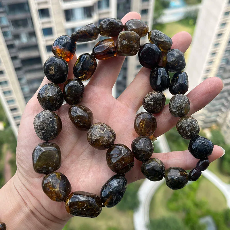 Floral Amber Necklace for Gift 2026 New Real Original Handmade Natural Baltic Plant Amber Jewelry Women Necklaces Wholesale