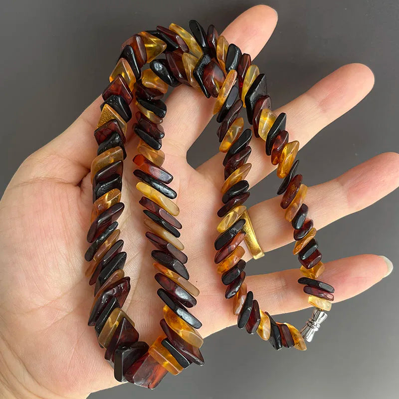 Floral Amber Necklace for Gift 2026 New Real Original Handmade Natural Baltic Plant Amber Jewelry Women Necklaces Wholesale