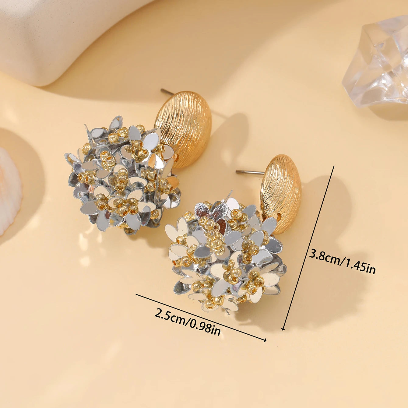 INKDEW Flower Petal Beads Big Round Drop Earrings For Women Long Earrings Handmade Fashion Jewelry Gift boho EA153