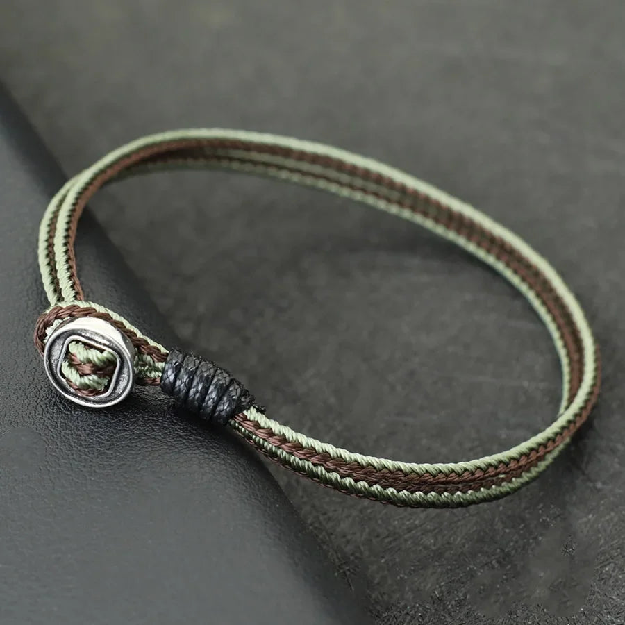 Minimalist 2mm Thin Rope Bracelet Unisex Handmade Braided Easy Hook Bilayer National Style Luck Red Braslet Family Couple Gift