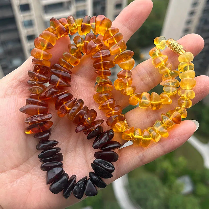 Floral Amber Necklace for Gift 2026 New Real Original Handmade Natural Baltic Plant Amber Jewelry Women Necklaces Wholesale
