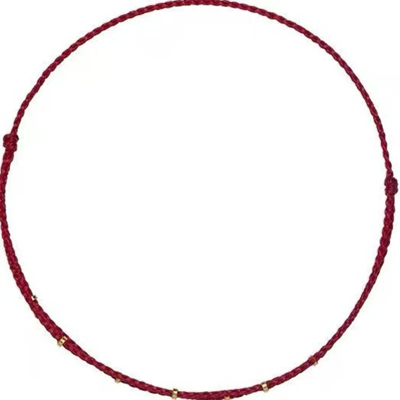 Handmade Copper Bead Bracelet Red Rope Size Adjustable Transfer Lucky Beads Simple Style  Friendship Bracelet Fine jewelry