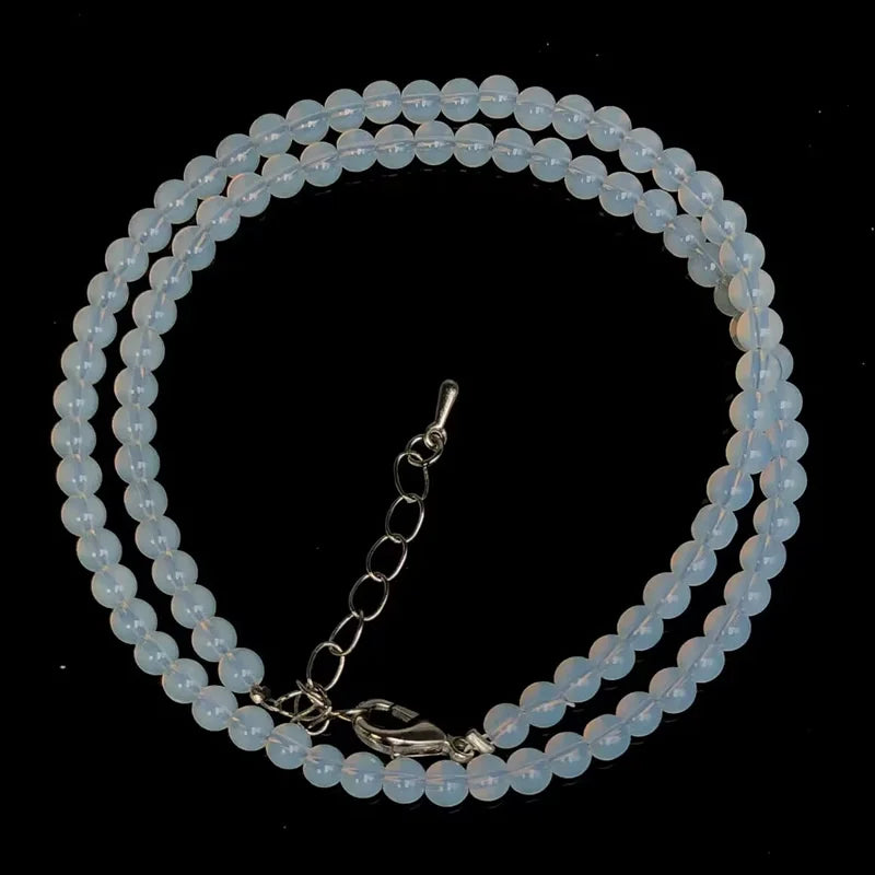 Natural Rose Quartz Agate turquoise Necklaces Women Romantic Elegant Valentine's Day Gift 4mm Round Beads Handmade Choker