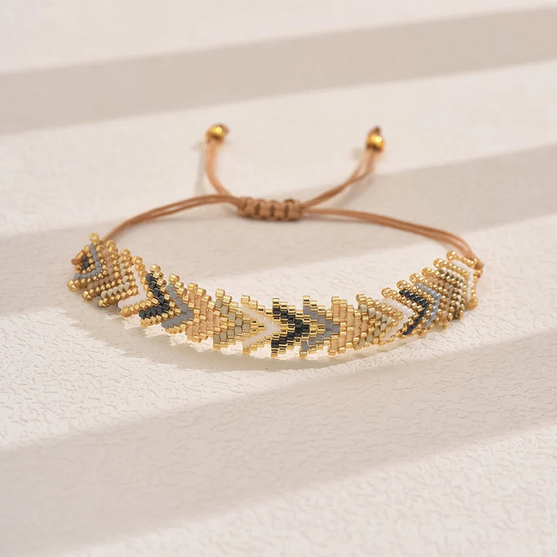 Bead Bracelets Multi Layer Bohemian Glass Seeds Handmade Adjustable Jewelry Fashion For Women Men