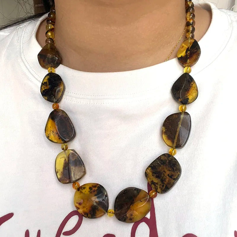 100% Real Amber Necklace for Unisex 2025 New Original Unique Handmade Baltic Amber Jewelry Necklaces Gift Factory Wholesale