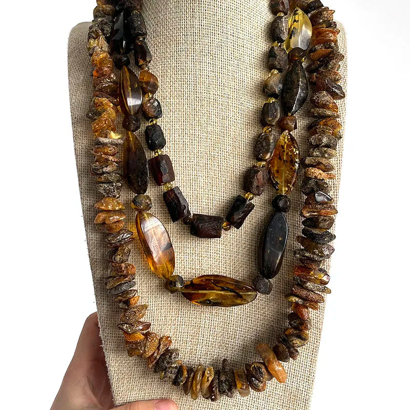 Floral Amber Necklace for Gift 2026 New Real Original Handmade Natural Baltic Plant Amber Jewelry Women Necklaces Wholesale