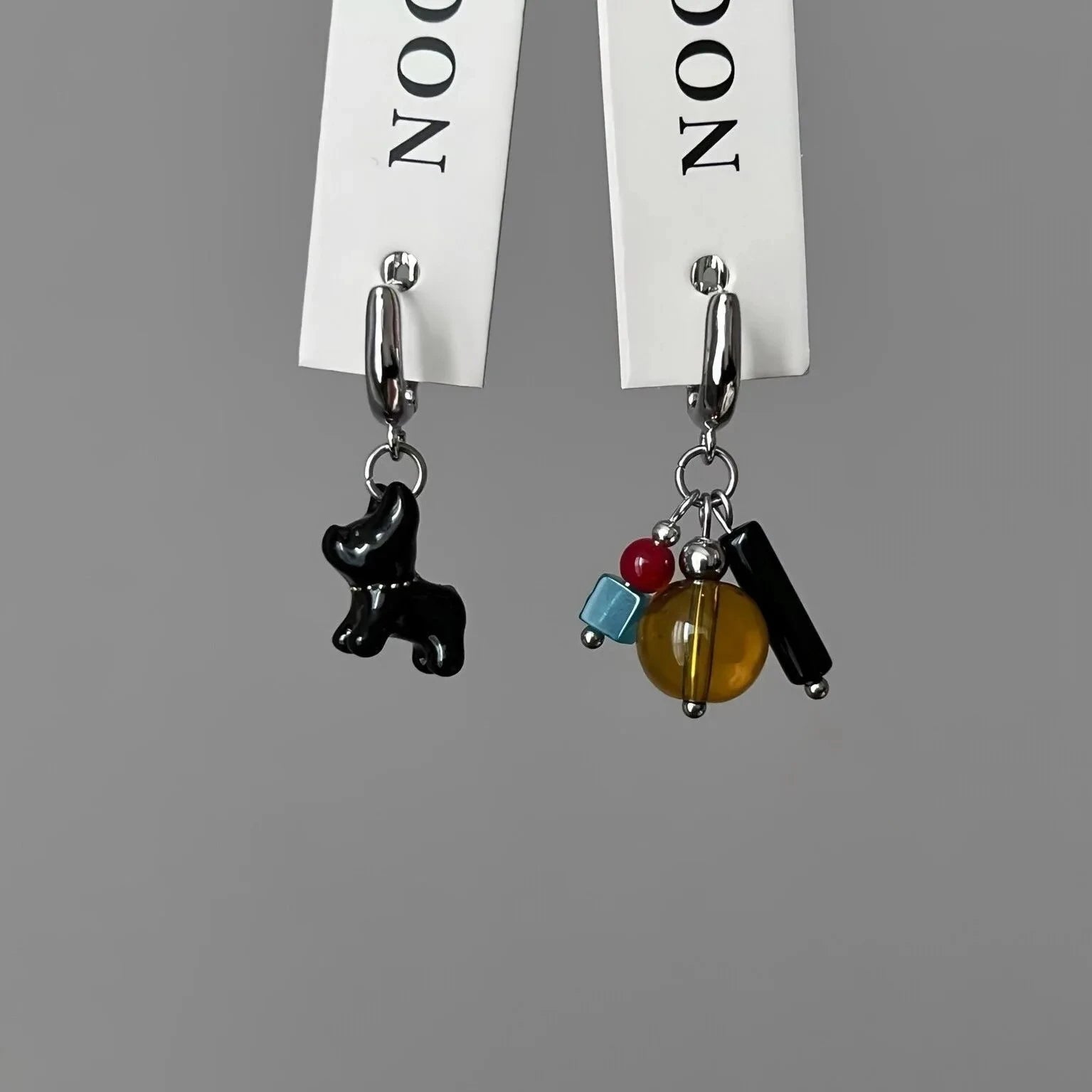 2025 Trend Vintage Designer Dangle Asymmetric Handmade Beads Drop Earrings Woman Korean Fashion Dopamine Metal Earrings Gift