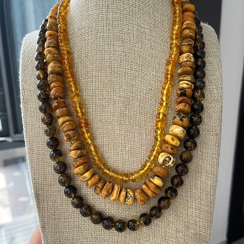 Floral Amber Necklace for Gift 2026 New Real Original Handmade Natural Baltic Plant Amber Jewelry Women Necklaces Wholesale