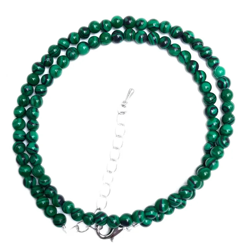 Natural Rose Quartz Agate turquoise Necklaces Women Romantic Elegant Valentine's Day Gift 4mm Round Beads Handmade Choker