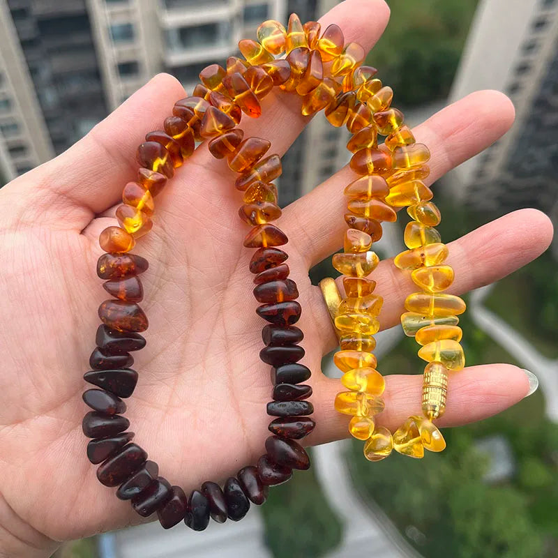 Floral Amber Necklace for Gift 2026 New Real Original Handmade Natural Baltic Plant Amber Jewelry Women Necklaces Wholesale