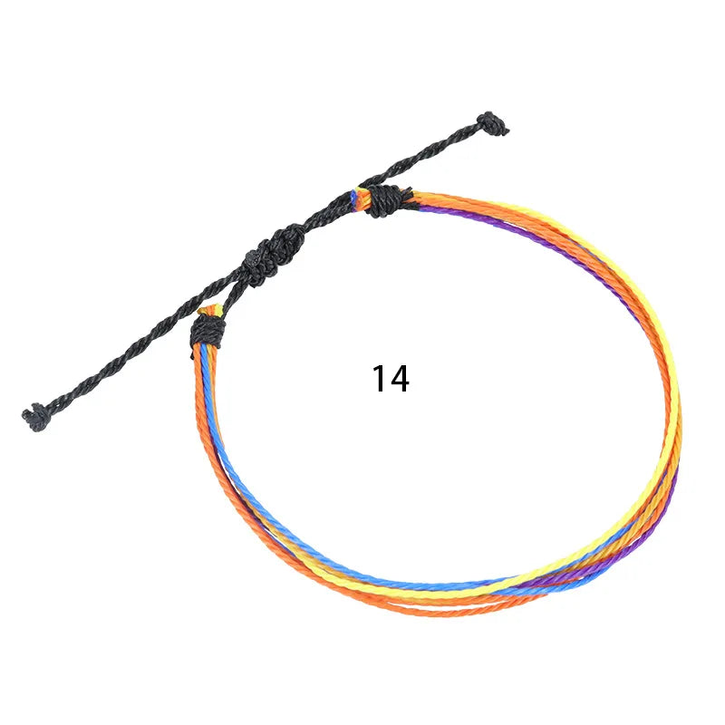 Boho Women Handmade Woven Multilayer Anklet Weaving Bracelet On The Leg Braid Rainbow Thread Rope Beach Barefoot Foot Jewelry