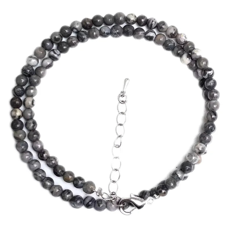 Natural Rose Quartz Agate turquoise Necklaces Women Romantic Elegant Valentine's Day Gift 4mm Round Beads Handmade Choker