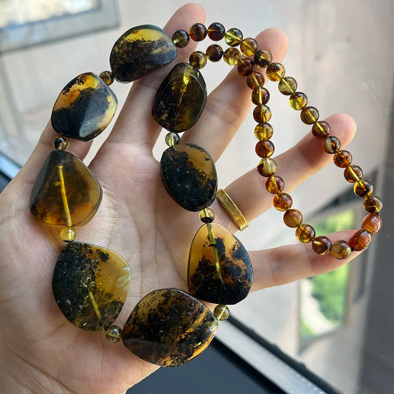 100% Real Amber Necklace for Unisex 2025 New Original Unique Handmade Baltic Amber Jewelry Necklaces Gift Factory Wholesale