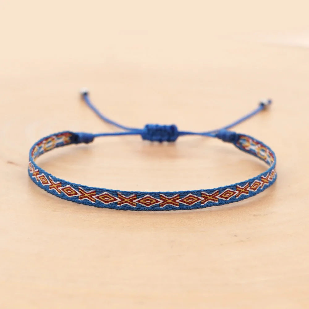 Unisex Handmade Woven Bracelet Wholesale Colombia Cloth Braided Bracelets for Women Men Bohemian Hippie Friendship Jewelry