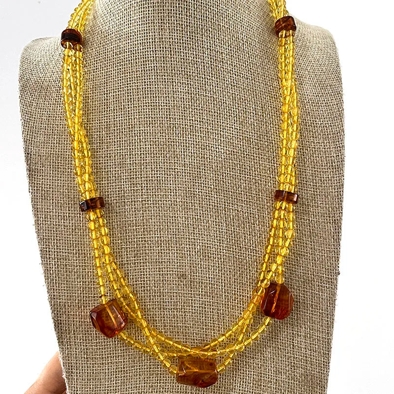 Floral Amber Necklace for Gift 2026 New Real Original Handmade Natural Baltic Plant Amber Jewelry Women Necklaces Wholesale