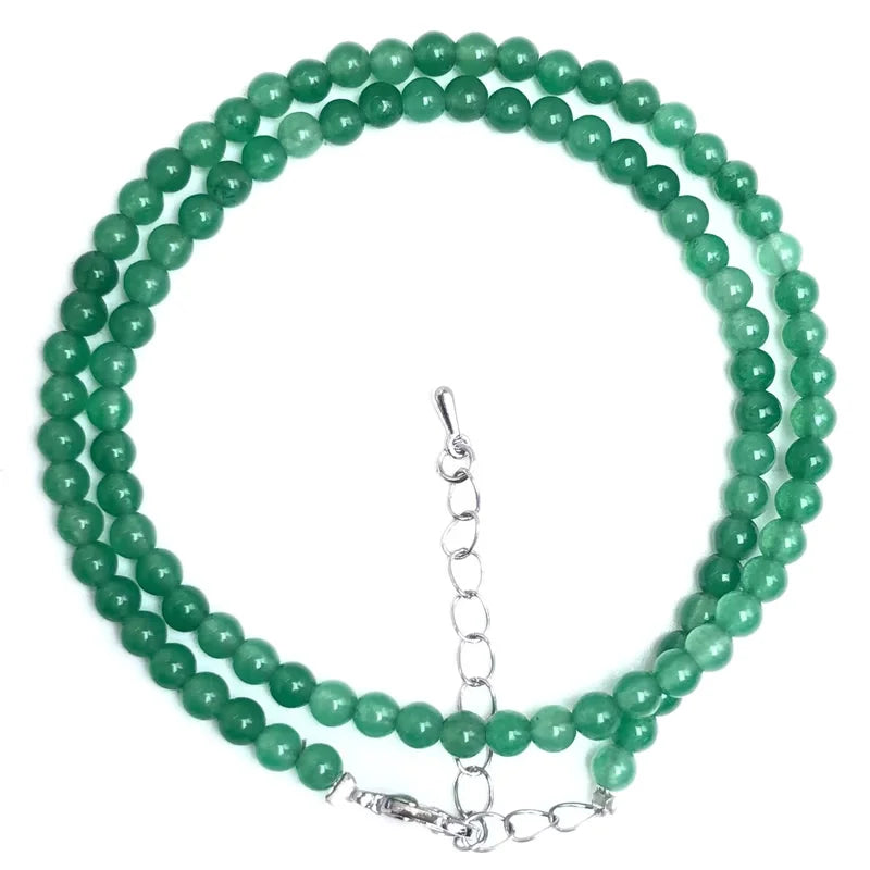 Natural Rose Quartz Agate turquoise Necklaces Women Romantic Elegant Valentine's Day Gift 4mm Round Beads Handmade Choker