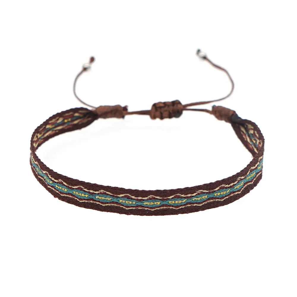 Unisex Handmade Woven Bracelet Wholesale Colombia Cloth Braided Bracelets for Women Men Bohemian Hippie Friendship Jewelry