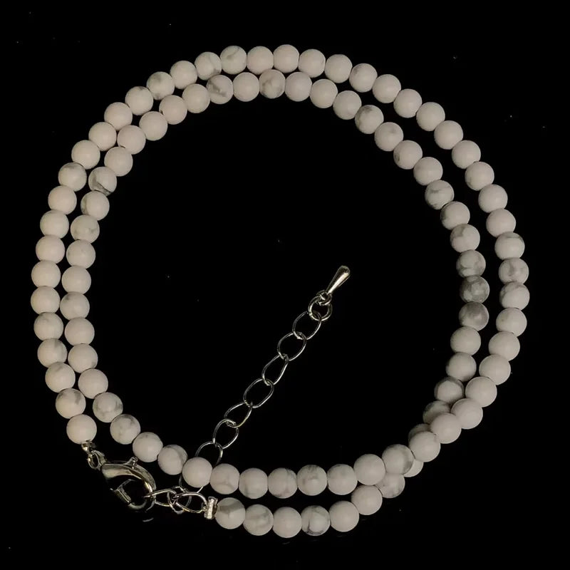 Natural Rose Quartz Agate turquoise Necklaces Women Romantic Elegant Valentine's Day Gift 4mm Round Beads Handmade Choker