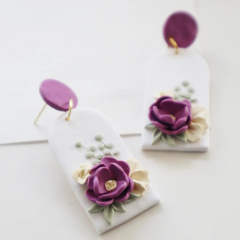 2025 New Polymer Clay Heart Earrings Women Handmade Mother's Day Moon Drop Earrings Hearts Dangle Earring  Jewelry Accessory