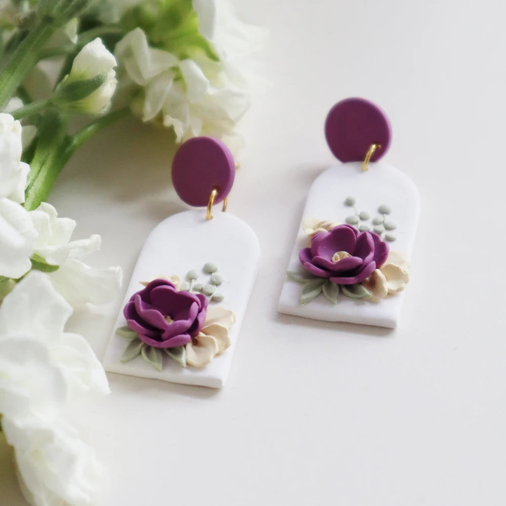 2025 New Polymer Clay Heart Earrings Women Handmade Mother's Day Moon Drop Earrings Hearts Dangle Earring  Jewelry Accessory