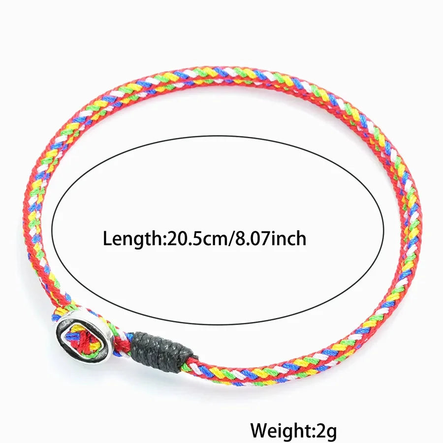 Minimalist 2mm Thin Rope Bracelet Unisex Handmade Braided Easy Hook Bilayer National Style Luck Red Braslet Family Couple Gift