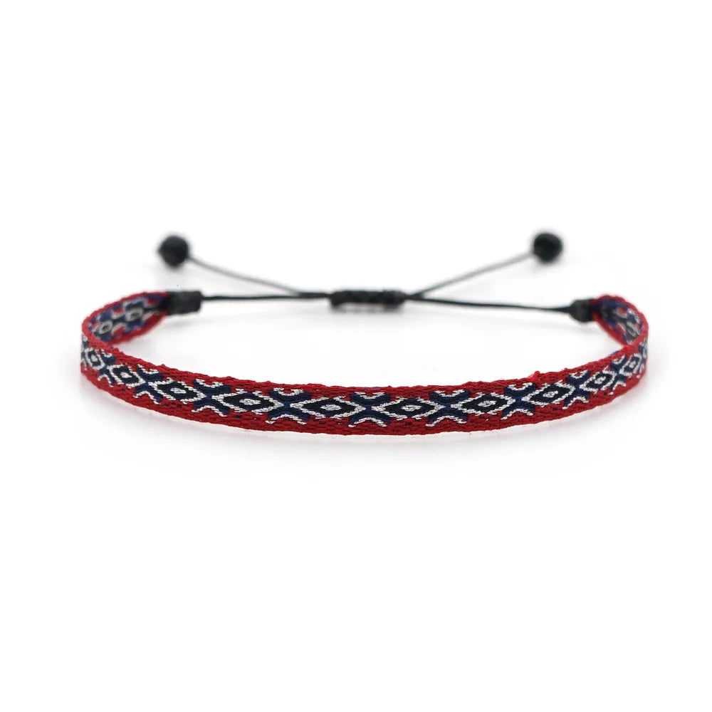 Unisex Handmade Woven Bracelet Wholesale Colombia Cloth Braided Bracelets for Women Men Bohemian Hippie Friendship Jewelry