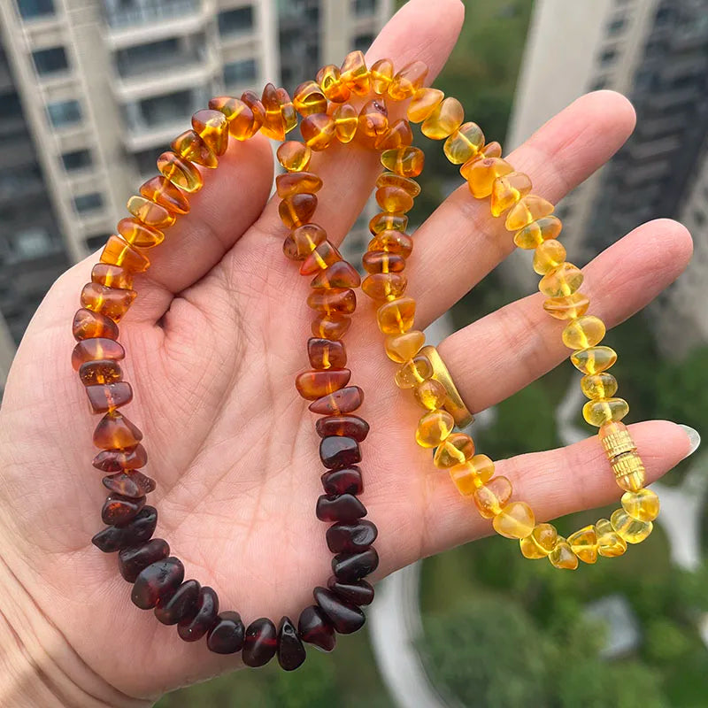 Floral Amber Necklace for Gift 2026 New Real Original Handmade Natural Baltic Plant Amber Jewelry Women Necklaces Wholesale