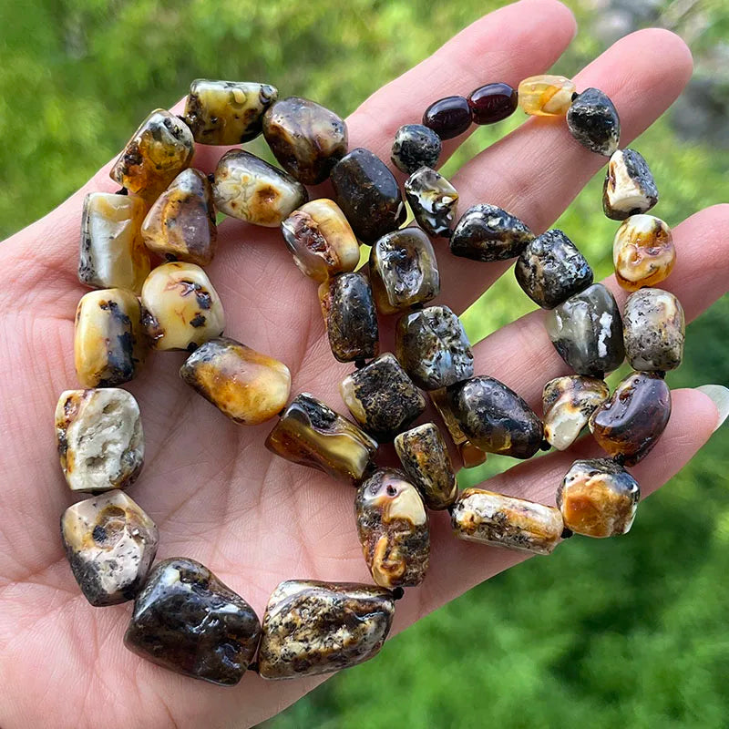 100% Natural Amber Necklace for Unisex New Real Original Handmade Irregular Baltic Amber Jewelry Unique Necklaces Gift