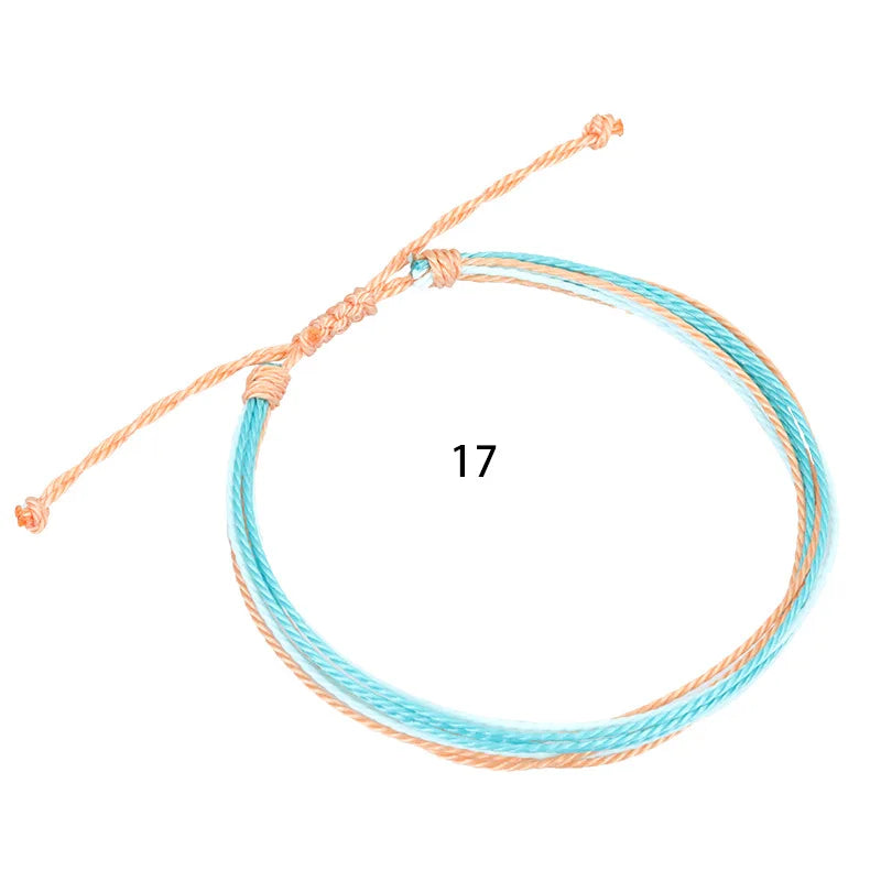 Boho Women Handmade Woven Multilayer Anklet Weaving Bracelet On The Leg Braid Rainbow Thread Rope Beach Barefoot Foot Jewelry