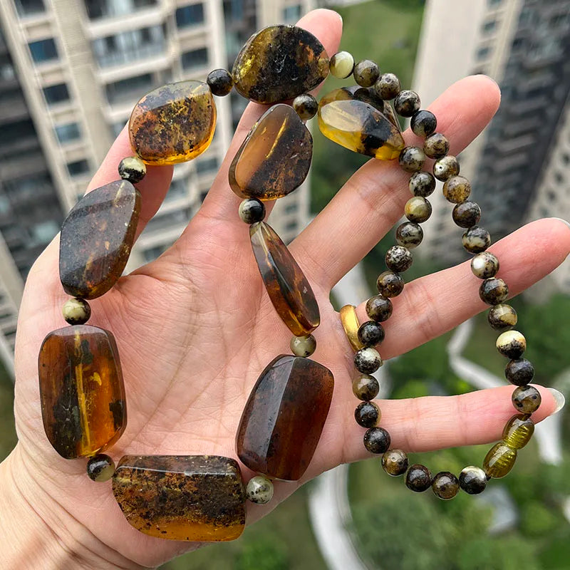 100% Real Amber Necklace for Unisex 2025 New Original Unique Handmade Baltic Amber Jewelry Necklaces Gift Factory Wholesale