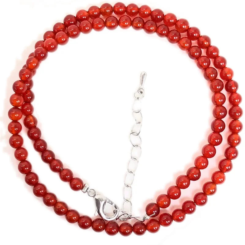 Natural Rose Quartz Agate turquoise Necklaces Women Romantic Elegant Valentine's Day Gift 4mm Round Beads Handmade Choker