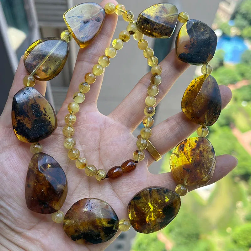 100% Real Amber Necklace for Unisex 2025 New Original Unique Handmade Baltic Amber Jewelry Necklaces Gift Factory Wholesale
