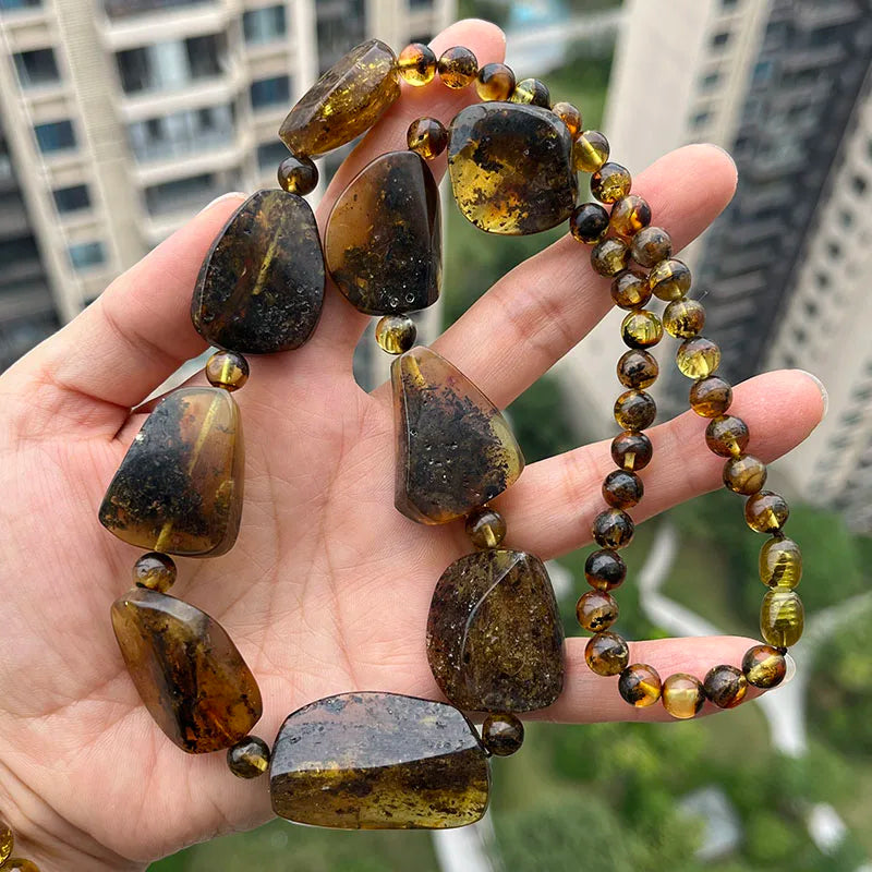 100% Real Amber Necklace for Unisex 2025 New Original Unique Handmade Baltic Amber Jewelry Necklaces Gift Factory Wholesale