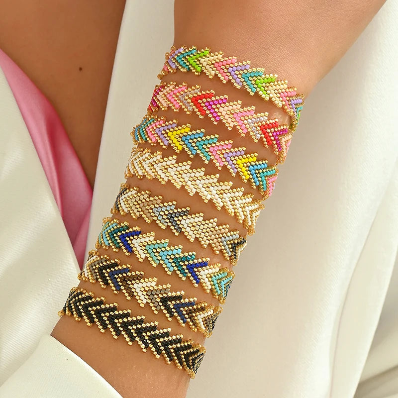 Bead Bracelets Multi Layer Bohemian Glass Seeds Handmade Adjustable Jewelry Fashion For Women Men