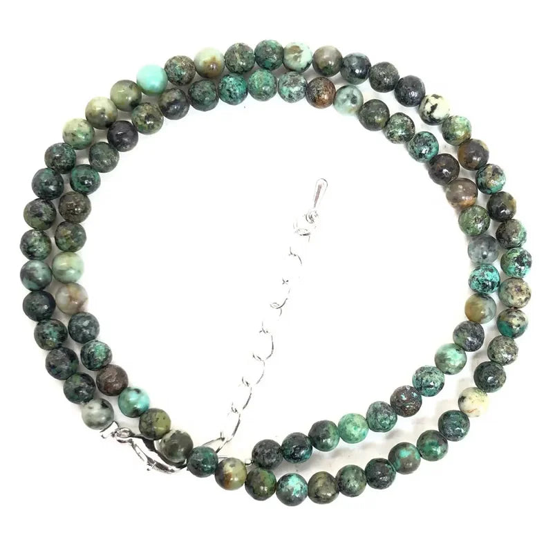 Natural Rose Quartz Agate turquoise Necklaces Women Romantic Elegant Valentine's Day Gift 4mm Round Beads Handmade Choker