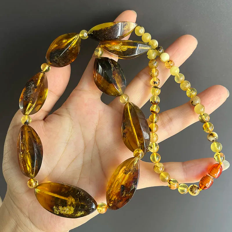 100% Real Amber Necklace for Unisex 2025 New Original Unique Handmade Baltic Amber Jewelry Necklaces Gift Factory Wholesale