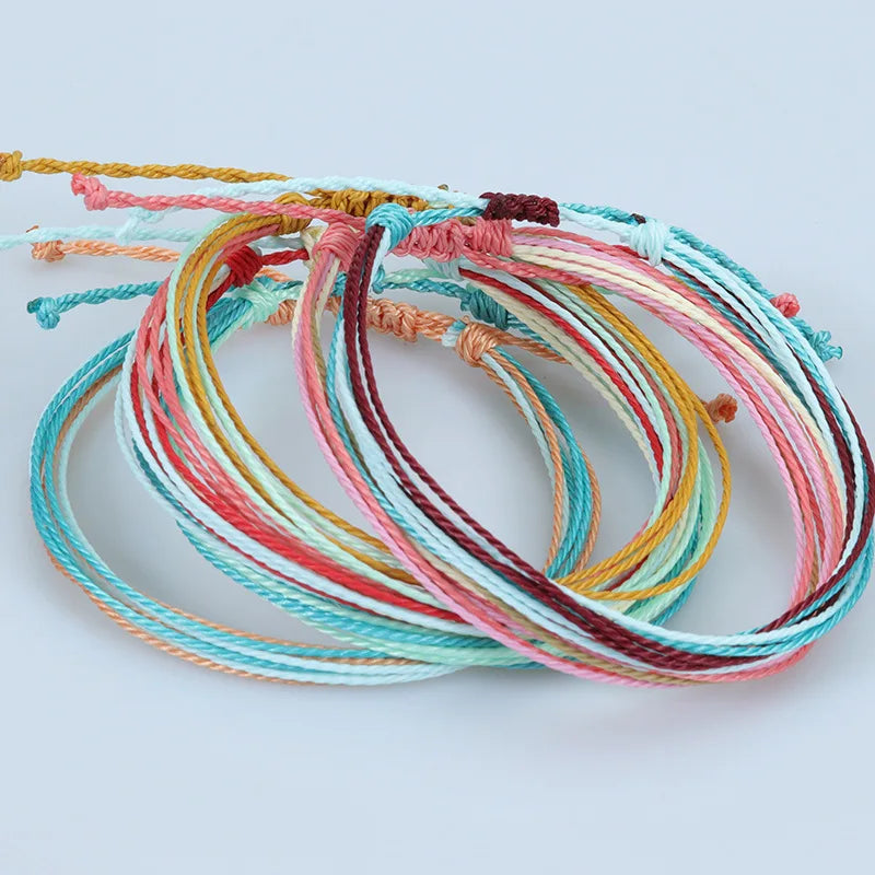 Boho Women Handmade Woven Multilayer Anklet Weaving Bracelet On The Leg Braid Rainbow Thread Rope Beach Barefoot Foot Jewelry