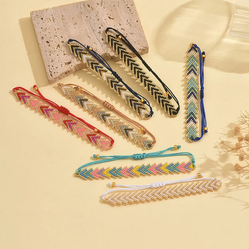 Bead Bracelets Multi Layer Bohemian Glass Seeds Handmade Adjustable Jewelry Fashion For Women Men