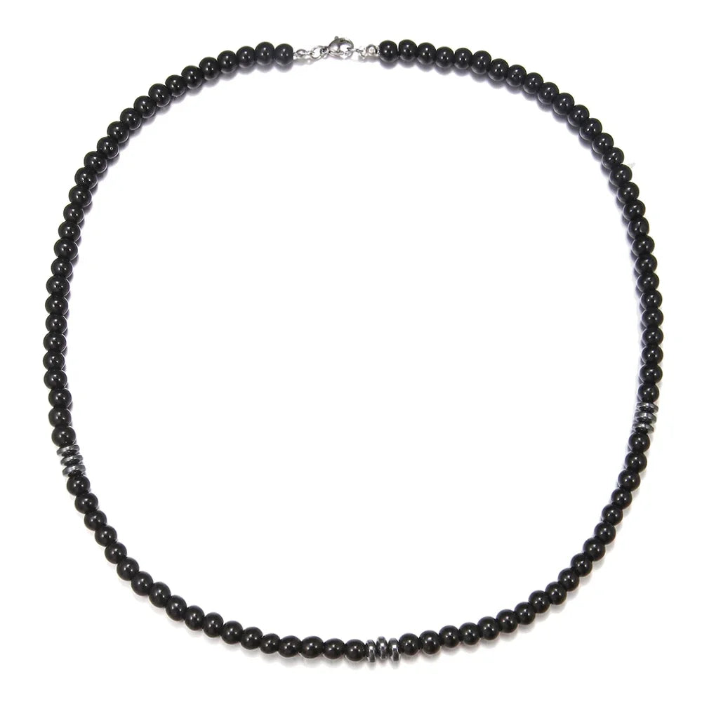 Handmade Men's Wooden Beaded Clay Necklace Fashion Vintage African White Beaded Beach Surfer Necklace for Men Tribal Jewelry