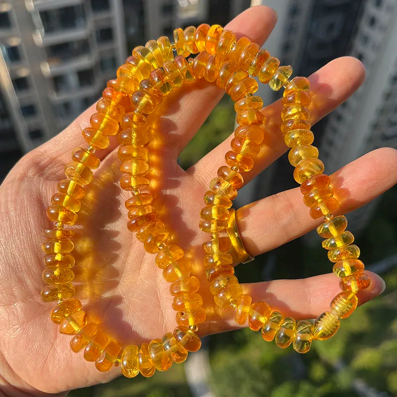 Floral Amber Necklace for Gift 2026 New Real Original Handmade Natural Baltic Plant Amber Jewelry Women Necklaces Wholesale