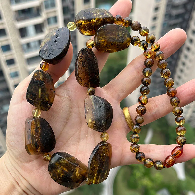 100% Real Amber Necklace for Unisex 2025 New Original Unique Handmade Baltic Amber Jewelry Necklaces Gift Factory Wholesale