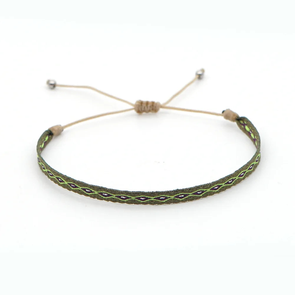 Unisex Handmade Woven Bracelet Wholesale Colombia Cloth Braided Bracelets for Women Men Bohemian Hippie Friendship Jewelry