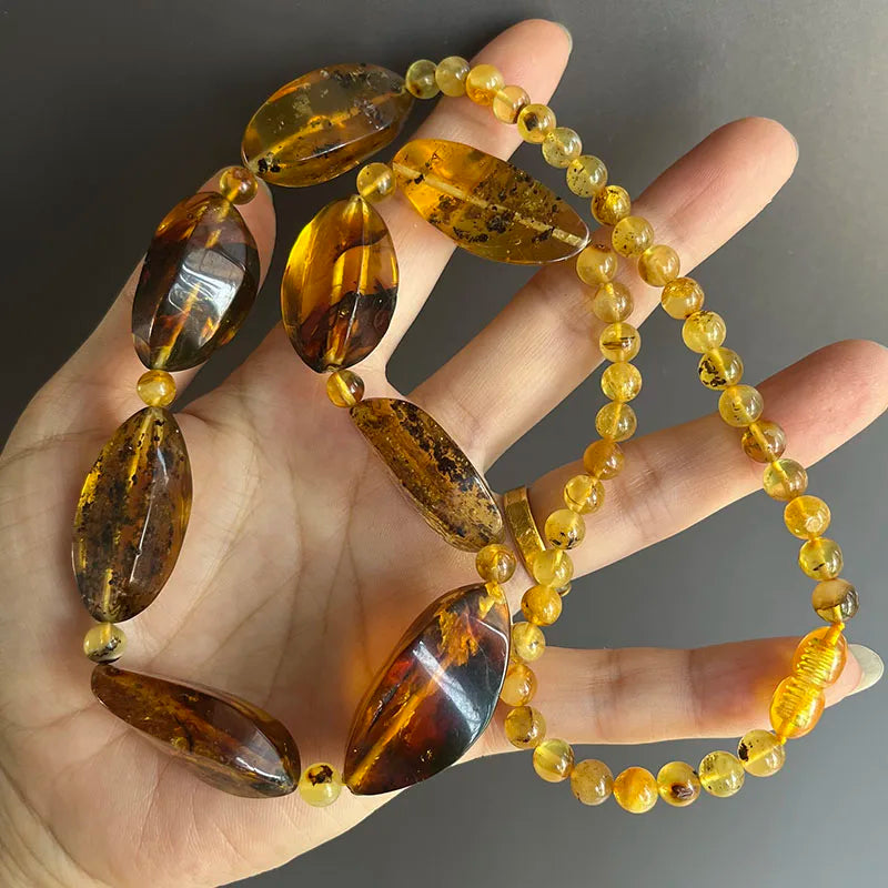 100% Real Amber Necklace for Unisex 2025 New Original Unique Handmade Baltic Amber Jewelry Necklaces Gift Factory Wholesale